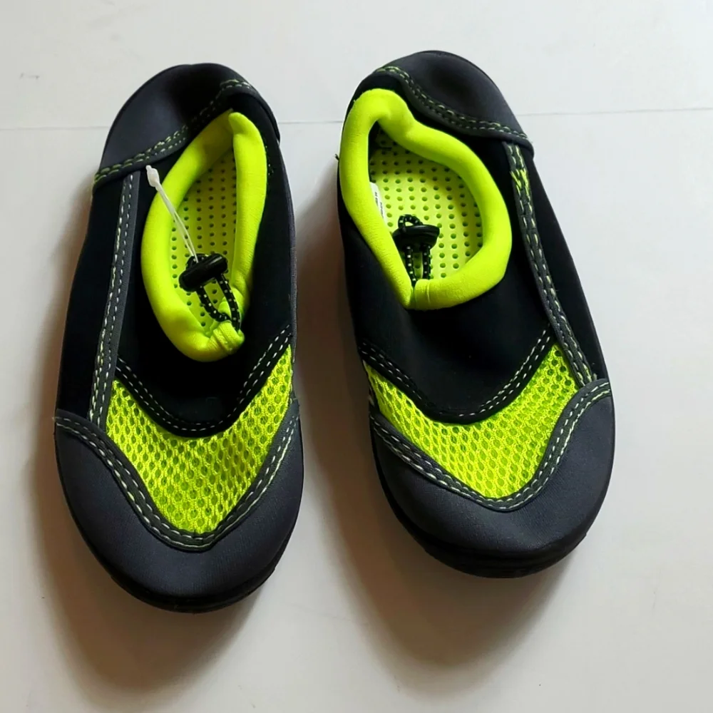 Black and yellow water shoes